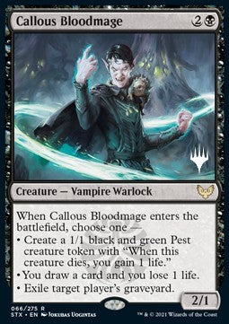 Callous Bloodmage (V.2) - Strixhaven: School of Mages: Promos (Rare) [PSTX-66]