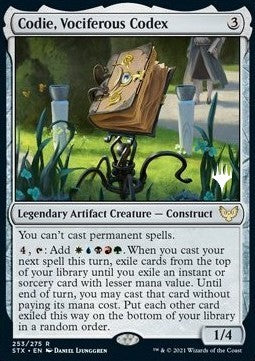 Codie, Vociferous Codex (V.2) - Strixhaven: School of Mages: Promos (Rare) [PSTX-253]