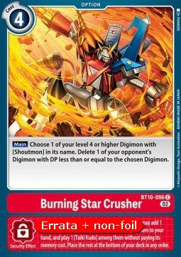 Burning Star Crusher (BT10-096) - Revision Pack (Common) [RP-BT10-096]