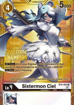 Sistermon Ciel (BT6-084) (V.3) - Store Championships Promos (Alternative Art) [SCP-BT6-084]