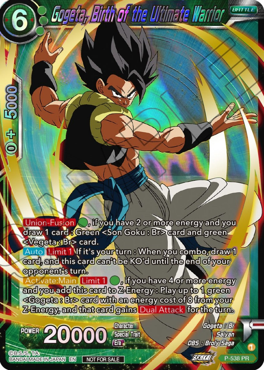 Gogeta, Birth of the Ultimate Warrior (V.2 - Promo) - Promos (Promo) [P-538]