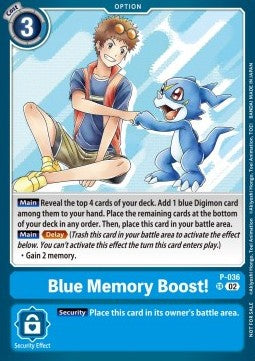 Blue Memory Boost! (P-036) (V.3) - Promos (Alternative Art) [P-036]
