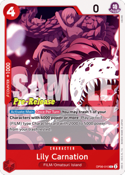 Lily Carnation (OP06-015) - Promos: Wings of the Captain (Common) [OP06P-015]