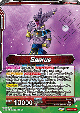 Beerus // Beerus, Pursuing the Power of the Gods (V.1 - Leader) - Beyond Generations (Leader) [BT24-002]