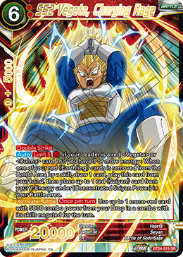 SS2 Vegeta, Charging Rage (V.1 - Super Rare) - Beyond Generations (Super Rare) [BT24-013]