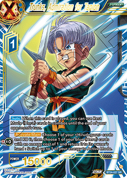 Trunks, Admiration for Tapion - Beyond Generations (Super Rare) [BT24-027]