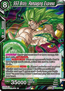 SS3 Broly, Rampaging Express (V.1 - Rare) - Beyond Generations (Rare) [BT24-074]