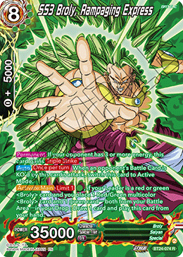 SS3 Broly, Rampaging Express (V.2 - Rare) - Beyond Generations (Rare) [BT24-074]