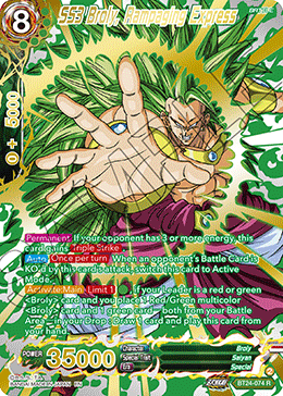SS3 Broly, Rampaging Express (V.3 - Rare) - Beyond Generations (Rare) [BT24-074]