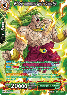 SS3 Broly, Impermanent Agent of Destruction (V.2 - Uncommon) - Beyond Generations (Uncommon) [BT24-075]