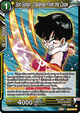 Son Gohan, Challenge From the Corps (V.1 - Common) - Beyond Generations (Common) [BT24-092]
