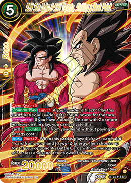 SS4 Son Goku & SS4 Vegeta, Striking a Weak Point (V.1 - Super Rare) - Beyond Generations (Super Rare) [BT24-118]