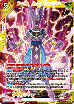 Beerus, Godly Greatness (V.1 - Super Rare) - Beyond Generations (Super Rare) [BT24-128]