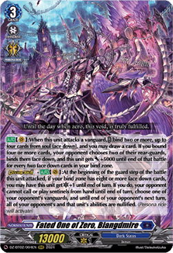 Fated One of Zero, Blangdmire  (V.1 - Triple Rare) - Illusionless Strife (Triple Rare) [DZ-BT02-004]