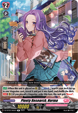 Plenty Research, Norma  (V.1 - Rare) - Illusionless Strife (Rare) [DZ-BT02-065]