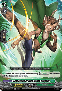 Foot Strike of Twin Horns, Staggin - Illusionless Strife (Common) [DZ-BT02-108]