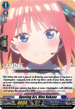 Opening Act, Nino Nakano - Illusionless Strife (Special EX) [DZ-BT02-EX17]