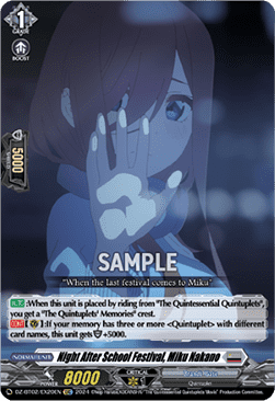 Night After School Festival, Miku Nakano - Illusionless Strife (Special EX) [DZ-BT02-EX20]