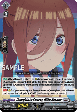 Thoughts to Convey, Miku Nakano - Illusionless Strife (Special EX) [DZ-BT02-EX21]