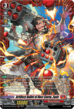 Artillery Bullet of Dust Storm, Zaxis  (V.2 - Frame Rare) - Illusionless Strife (Frame Rare) [DZ-BT02-FR01]