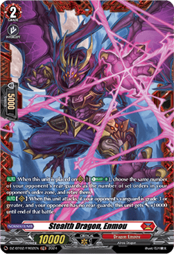 Stealth Dragon, Enmou  (V.2 - Frame Rare) - Illusionless Strife (Frame Rare) [DZ-BT02-FR02]