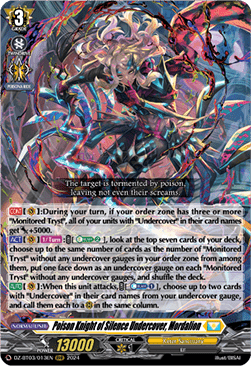 Poison Knight of Silence Undercover, Mordalion  (V.1 - Triple Rare) - Dimensional Transcendence (Triple Rare) [DZ-BT03-013]