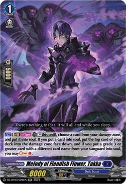 Melody of Fiendish Flower, Takka  (V.1 - Double Rare) - Dimensional Transcendence (Double Rare) [DZ-BT03-028]