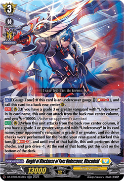 Knight of Blackness of Yore Undercover, Obscudeid  (V.1 - Double Rare) - Dimensional Transcendence (Double Rare) [DZ-BT03-033]