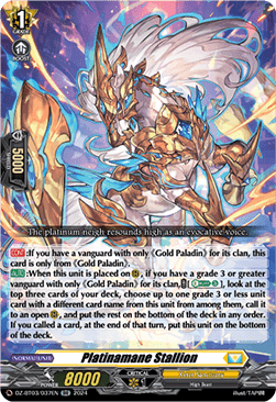 Platinamane Stallion  (V.1 - Double Rare) - Dimensional Transcendence (Double Rare) [DZ-BT03-037]