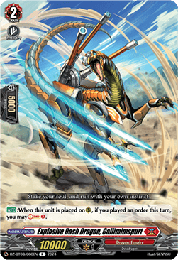 Explosive Dash Dragon, Gallimimspurt  (V.1 - Rare) - Dimensional Transcendence (Rare) [DZ-BT03-060]
