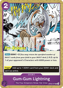 Gum-Gum Lightning (OP09-077) - Promos: Emperors in the New World (Uncommon) [OP09P-077]