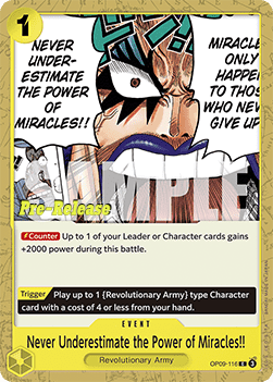 Never Underestimate the Power of Miracles!! (OP09-116) - Promos: Emperors in the New World (Common) [OP09P-116]