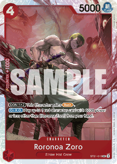 Roronoa Zoro (ST21-015) (V.1) - Starter Deck: EX Gear 5 (Super Rare) [ST-21-015]