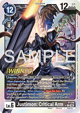 Justimon: Critical Arm (P-179) - Official Tournament Pack Events (Alternative Art) [OTPE-P-179]