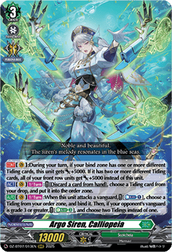 Argo Siren, Calliopeia  (V.1 - Triple Rare) - Moon Fangs & Cerulean Blaze (Triple Rare) [DZ-BT07-013]