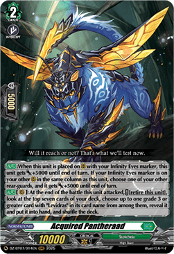 Acquired Pantheraad  (V.1 - Triple Rare) - Moon Fangs & Cerulean Blaze (Triple Rare) [DZ-BT07-014]