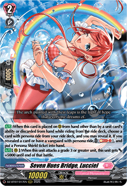Seven Hues Bridge, Lucciel  (V.1 - Triple Rare) - Moon Fangs & Cerulean Blaze (Triple Rare) [DZ-BT07-017]