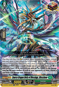 Source Dragon Deity of Blessings, Blessfavor - Moon Fangs & Cerulean Blaze (Over RR) [DZ-BT07-024]