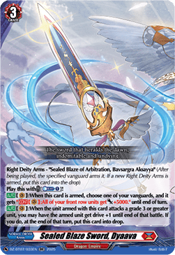 Sealed Blaze Sword, Dyaava  (V.1 - Double Rare) - Moon Fangs & Cerulean Blaze (Double Rare) [DZ-BT07-033]