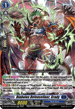 Diabolos Defenseliner, Grady  (V.1 - Double Rare) - Moon Fangs & Cerulean Blaze (Double Rare) [DZ-BT07-037]