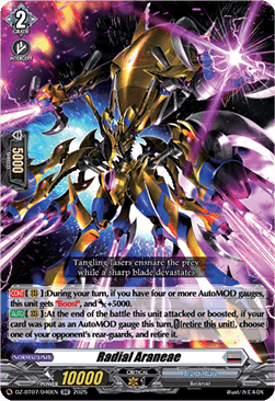Radial Araneae  (V.1 - Double Rare) - Moon Fangs & Cerulean Blaze (Double Rare) [DZ-BT07-040]