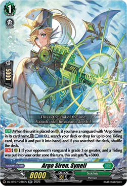 Argo Siren, Synell  (V.1 - Double Rare) - Moon Fangs & Cerulean Blaze (Double Rare) [DZ-BT07-048]