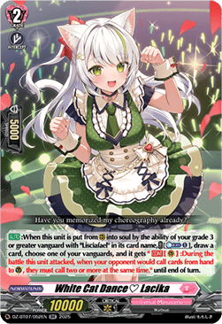 White Cat Dance Lacika  (V.1 - Double Rare) - Moon Fangs & Cerulean Blaze (Double Rare) [DZ-BT07-052]
