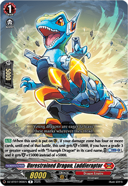 Unrestrained Dragon, Laddieraptor  (V.1 - Rare) - Moon Fangs & Cerulean Blaze (Rare) [DZ-BT07-069]