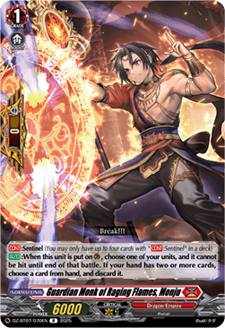 Guardian Monk of Raging Flames, Monju - Moon Fangs & Cerulean Blaze (Rare) [DZ-BT07-070]