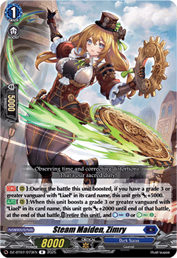 Steam Maiden, Zimry  (V.1 - Rare) - Moon Fangs & Cerulean Blaze (Rare) [DZ-BT07-073]