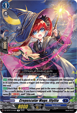 Crepuscular Mage, Illyllia  (V.1 - Rare) - Moon Fangs & Cerulean Blaze (Rare) [DZ-BT07-074]