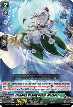 Fiendish Beauty Noble, Melaoel  (V.1 - Rare) - Moon Fangs & Cerulean Blaze (Rare) [DZ-BT07-087]