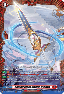 Sealed Blaze Sword, Dyaava  (V.2 - Frame Rare) - Moon Fangs & Cerulean Blaze (Frame Rare) [DZ-BT07-FR04]