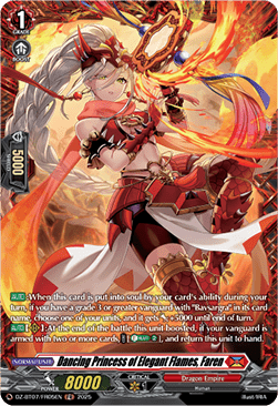 Dancing Princess of Elegant Flames, Faren  (V.2 - Frame Rare) - Moon Fangs & Cerulean Blaze (Frame Rare) [DZ-BT07-FR05]